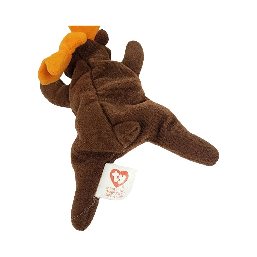 Ty Beanie Babies Chocolate the Moose 1993 Vintage Brown Plush Toy Orange Antlers